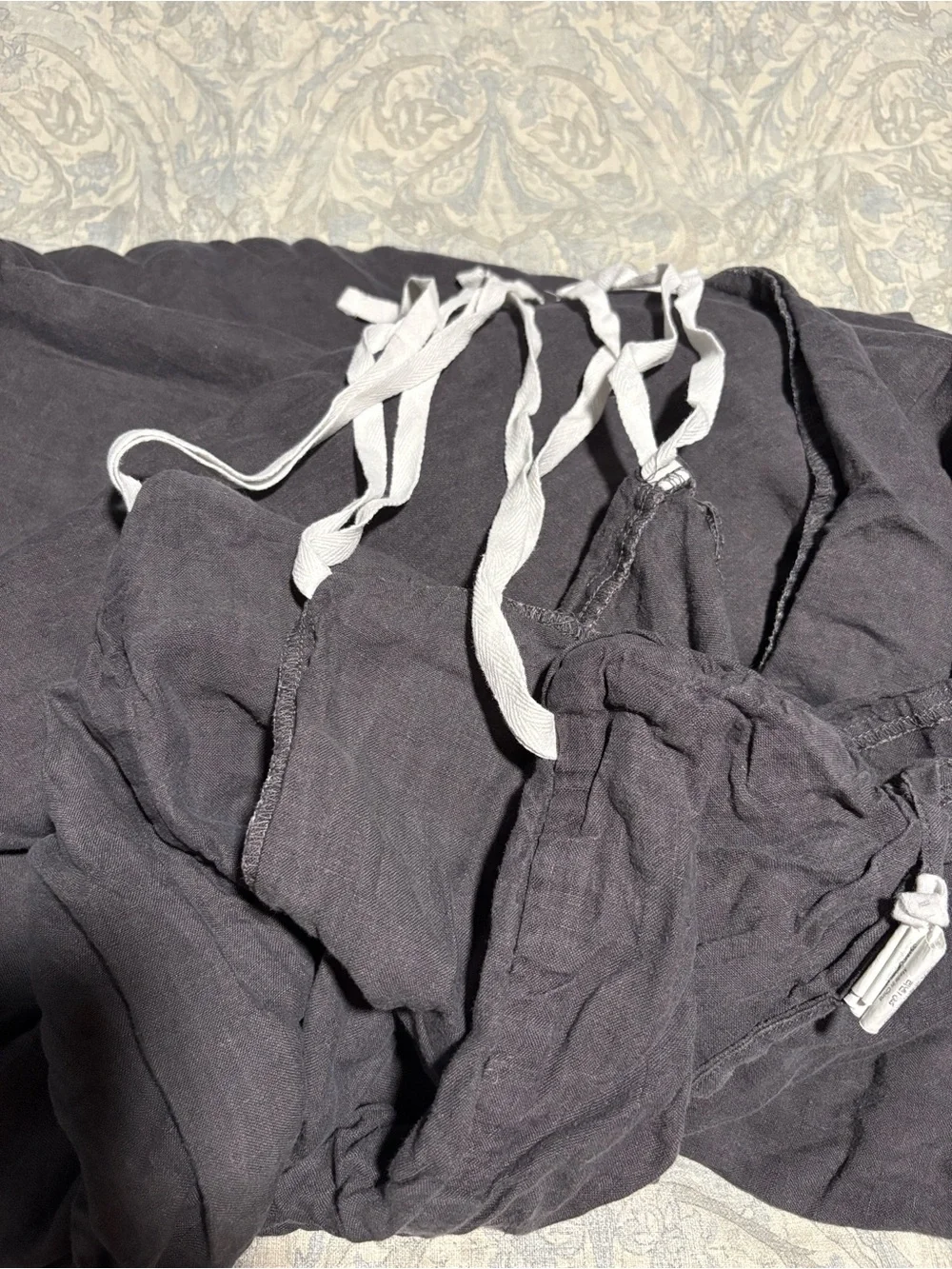 Pottery Barn black linen duvet cover King